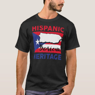 T-shirt Carte du drapeau de Boricua Porto Rico Patrimoine
