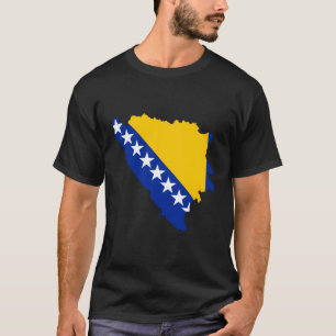 T-shirt Carte Du Drapeau De Bosnie-Herzégovine