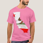 T-shirt Carte du drapeau de la Californie (Devant)