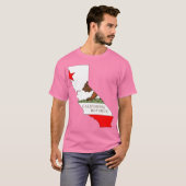 T-shirt Carte du drapeau de la Californie (Devant entier)