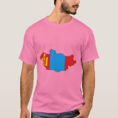 T-shirt Carte du drapeau de la Mongolie (Devant)