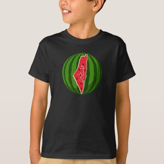 T-shirt Carte du drapeau de la pastèque de Palestine. Libé (Devant)