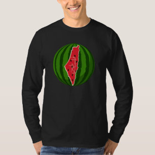 T-shirt Carte du drapeau de la pastèque palestinienne. Lib