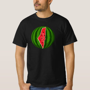 T-shirt Carte du drapeau de la pastèque palestinienne. Lib