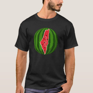 T-shirt Carte du drapeau de la pastèque palestinienne. Lib