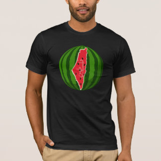T-shirt Carte du drapeau de la pastèque palestinienne. Lib