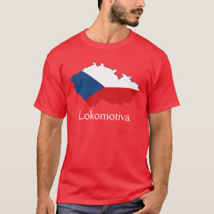 T-shirt Carte du drapeau de la République tchèque Lokomoti