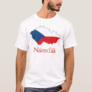 T-shirt Carte du drapeau de la République Tchèque Národák 