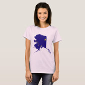 T-shirt Carte du drapeau de l'Alaska (Devant entier)
