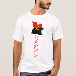 T-shirt Carte du drapeau de l'Angola