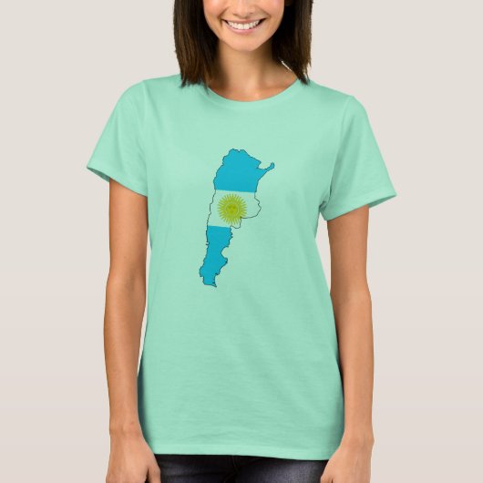 T-shirt Carte du drapeau de l'Argentine (Devant)