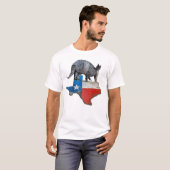 T-shirt Carte du drapeau de l'État d'Armadillo Texas (Devant entier)