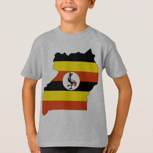 T-shirt Carte du drapeau de l'Ouganda