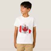 T-shirt Carte du drapeau de Pologne Canada (Devant entier)