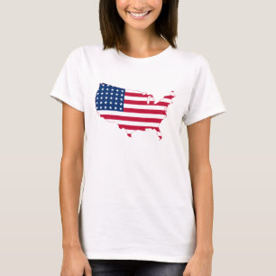 T-shirt Carte du drapeau des États-Unis
