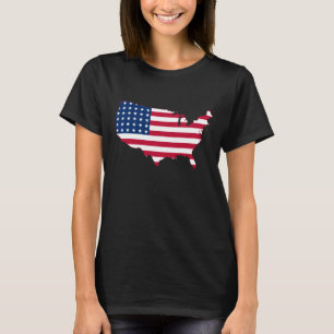 T-shirt Carte du drapeau des États-Unis