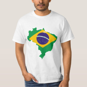 T-shirt carte du drapeau du brésil