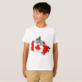 T-shirt carte du drapeau du canada (Devant entier)