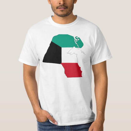 T-shirt Carte du drapeau du Koweït (Devant)