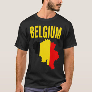 T-shirt Carte du drapeau du pays belge Belgique