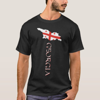 T-shirt Carte du drapeau du pays de Géorgie