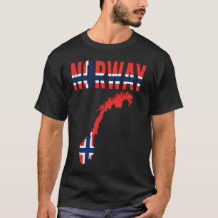 T-shirt Carte du drapeau du pays norvégien nordique Norvèg