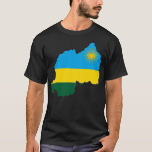 T-shirt Carte du drapeau du Rwanda