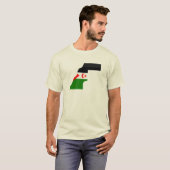T-shirt Carte du drapeau du Sahara occidental (Devant entier)