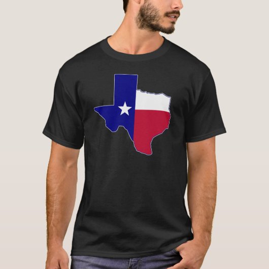 T-shirt Carte du drapeau du Texas (Devant)