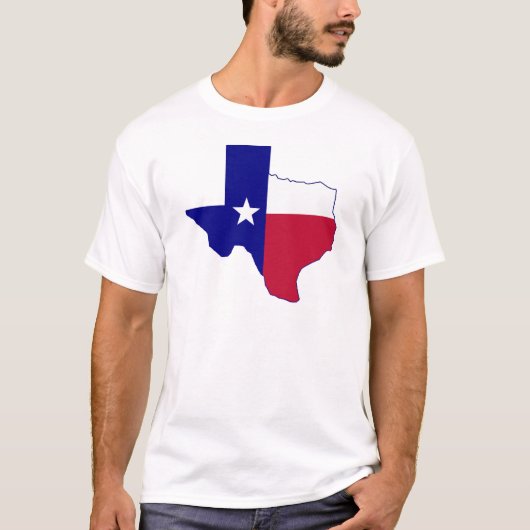 T-shirt Carte du drapeau du Texas (Devant)