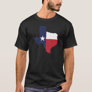 T-shirt Carte du drapeau du Texas noir