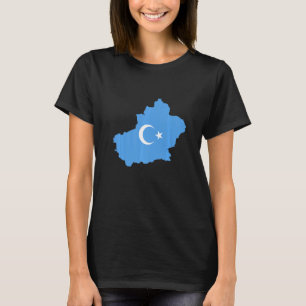 T-shirt Carte Du Drapeau Du Turkestan Oriental