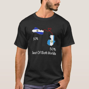T-shirt Carte du drapeau guatémaltèque de la moitié salvad