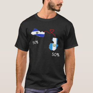 T-shirt Carte du drapeau guatémaltèque de la moitié salvad