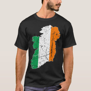 T-shirt Carte du drapeau irlandais Souvenir en détresse Ir