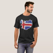 T-shirt Carte du drapeau islandais (Devant entier)