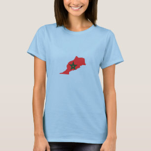 T-shirt Carte du drapeau marocain