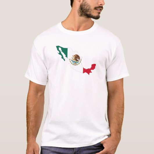 T-shirt Carte du drapeau mexicain (Devant)