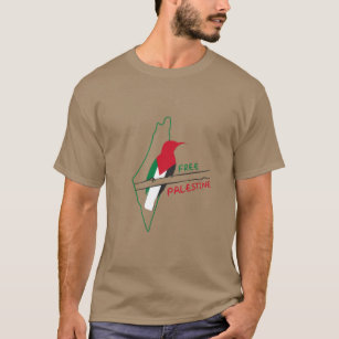 T-shirt Carte du drapeau palestinien