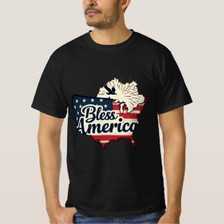 T-shirt Carte du drapeau patriotique américain USA
