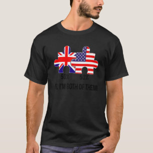 T-shirt Carte du drapeau semi-américain demi-britannique c
