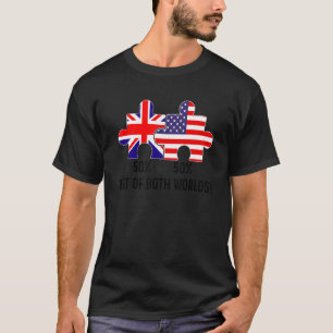 T-shirt Carte du drapeau semi-américain demi-britannique c