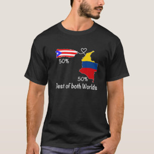 T-shirt Carte du drapeau semi-colombien de Porto Rico Bori