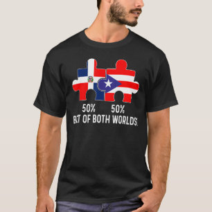 T-shirt Carte du drapeau semi-dominicain de Porto Rico com