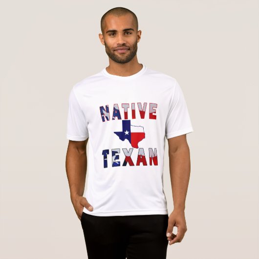 T-shirt Carte du drapeau texan natif (Devant entier)