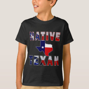 T-shirt Carte du drapeau texan natif