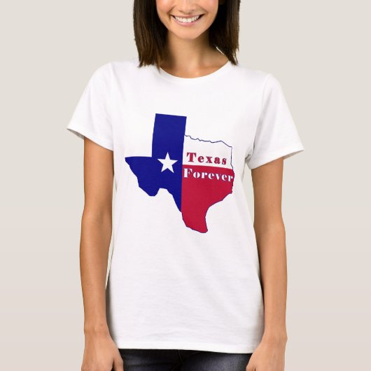 T-shirt Carte du drapeau Texas Forever (Devant)