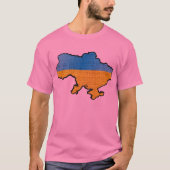 T-shirt Carte du drapeau ukrainien (Devant)