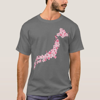 T-shirt Carte du Japon Carte du Sakura japonais