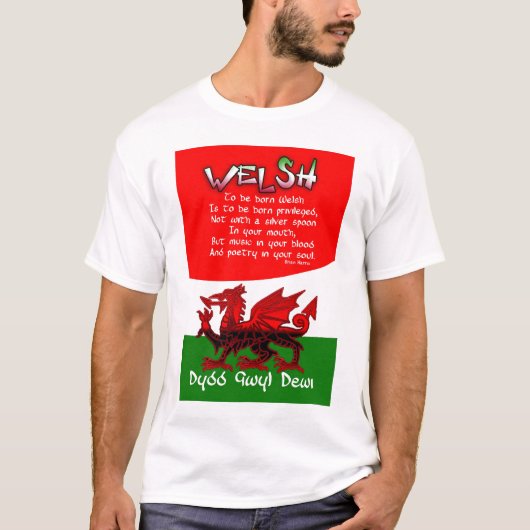 T-shirt Carte du jour de St David avec la poésie par Bryan (Devant)